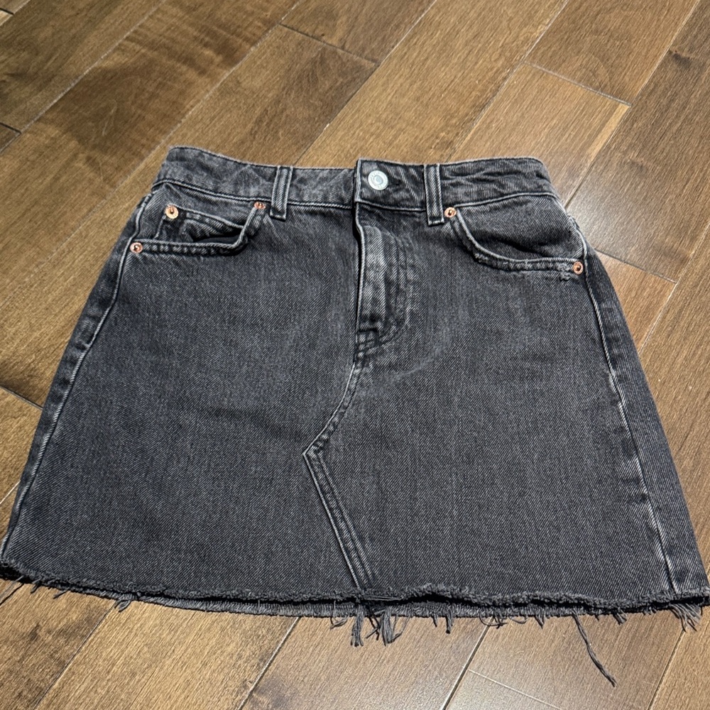 Top shop Black Denim Mini Skirt